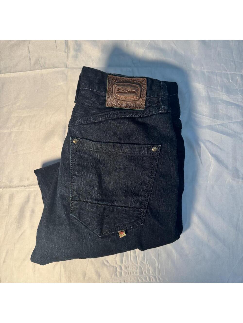 Robert Graham Dark Navy Stretch Denim Jeans Men’s Size 33W x 32L Straight